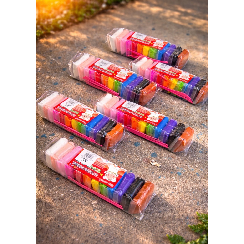 ของเล่น ดินเบา แป้งโด 1เเพ็ค มี12สี ความยาว 22ซม. (ราคา 160บาท ได้ 12เเพ็ค)