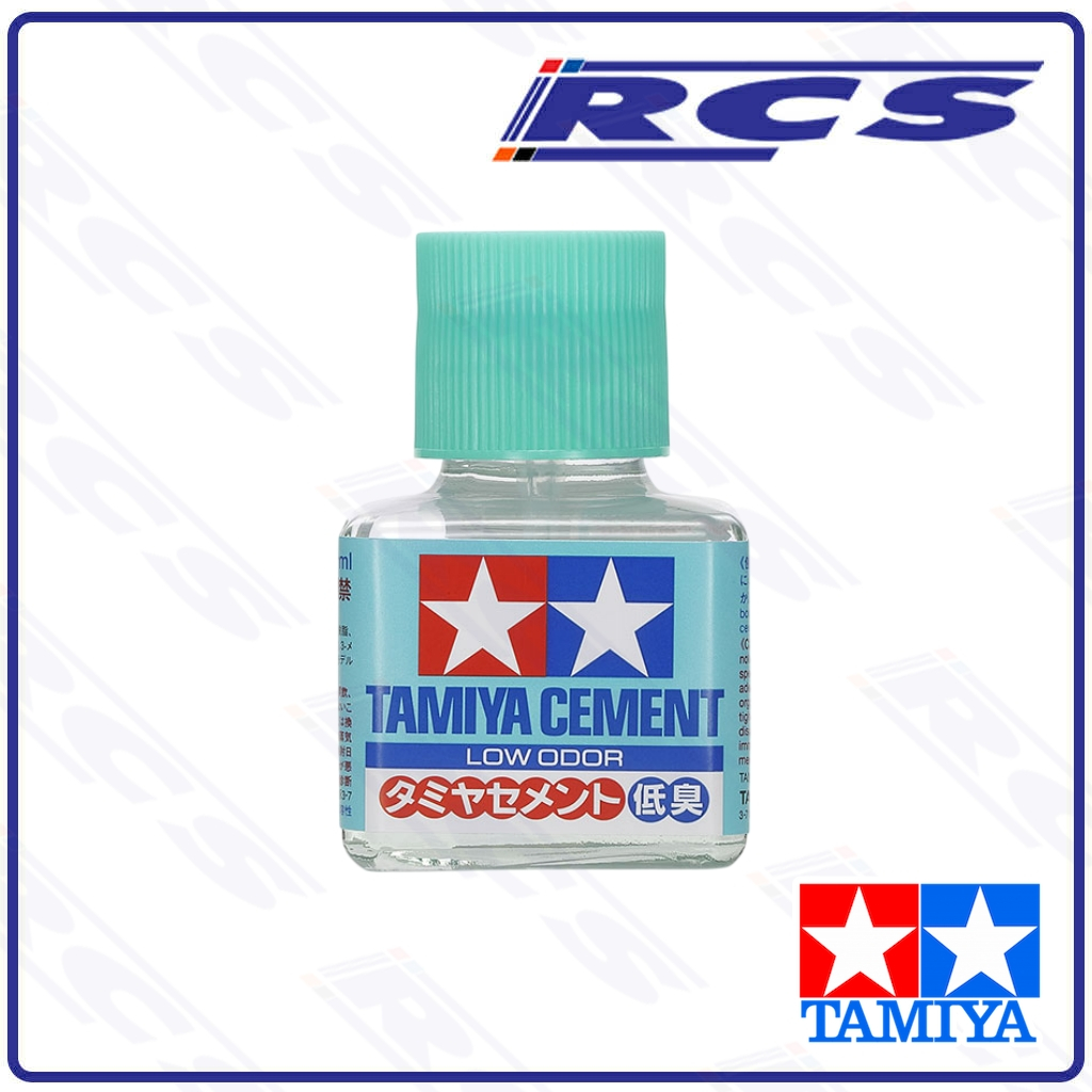 💥New💥 TAMIYA 87238 TAMIYA CEMENT (LOW ODOR) (40ml) กาวสำหรับการทำโมเดลพลาสติกพร้อมแปรงสำหรับทา