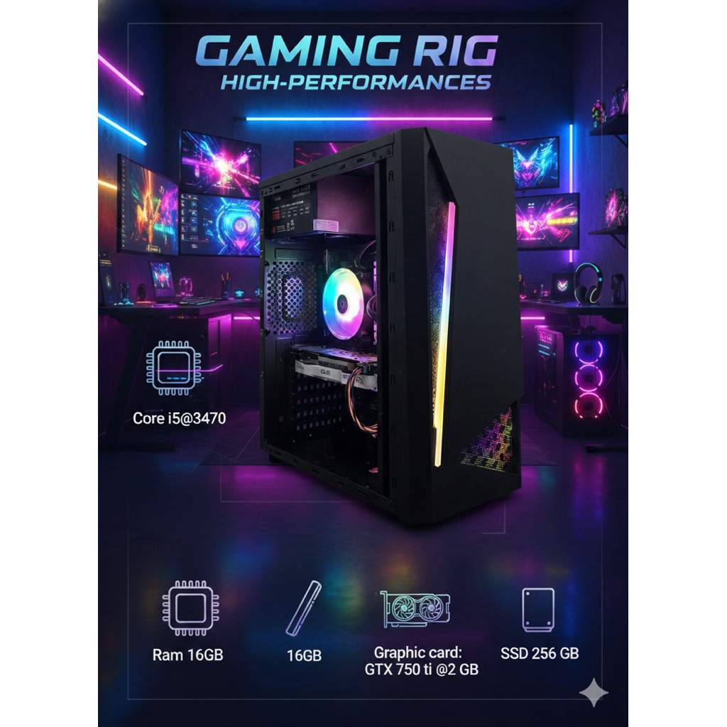 Gaming PC # Core i5 # 16GB RAM # GTX 750 ti graphics card # SSD + HDD # GTA V # Valorant # Online wo