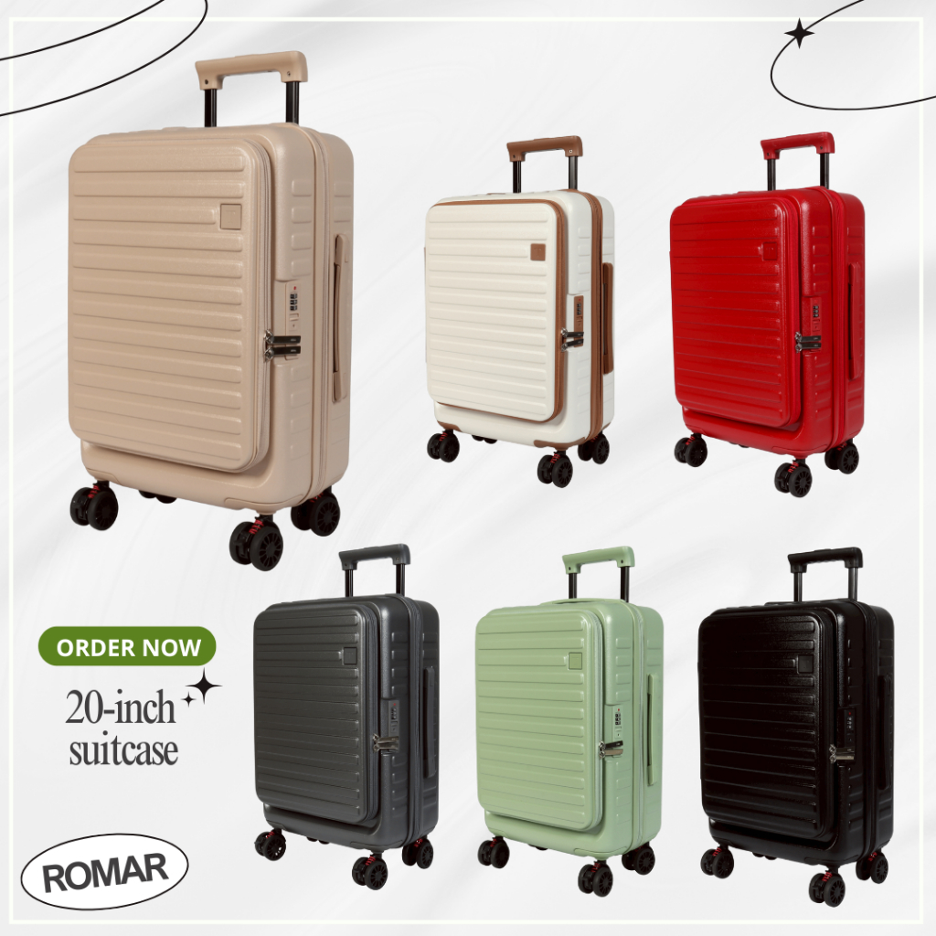 Romar Polo RI-1072 กระเป๋าเดินทางขนาด 20 นิ้ว เปิดหน้าได้ | วัสดุ ABS+PC (มีไซส์เดียว)