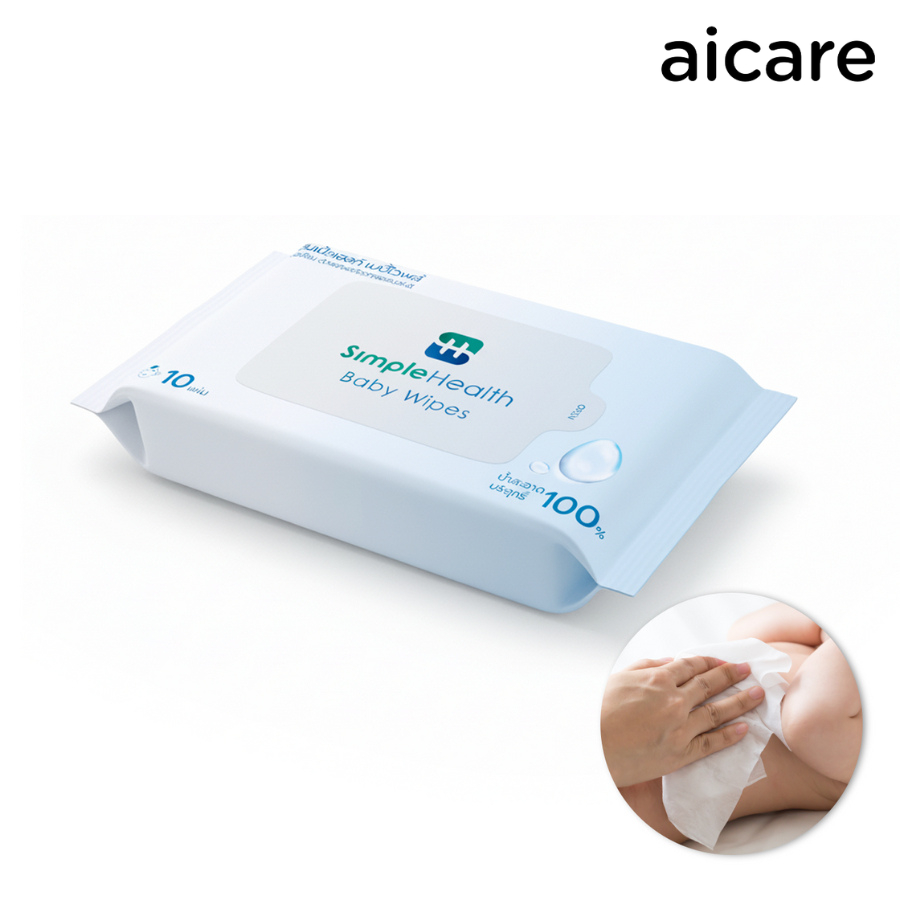 aicare  ทิชชู่เปียกพกพา ​​ทิชชู่ 1แผ่น แพ็ค3ห่อ Baby Wipes เนื้อนุ่ม ไม่ขาดง่าย สำหรับผิวแพ้ง่าย