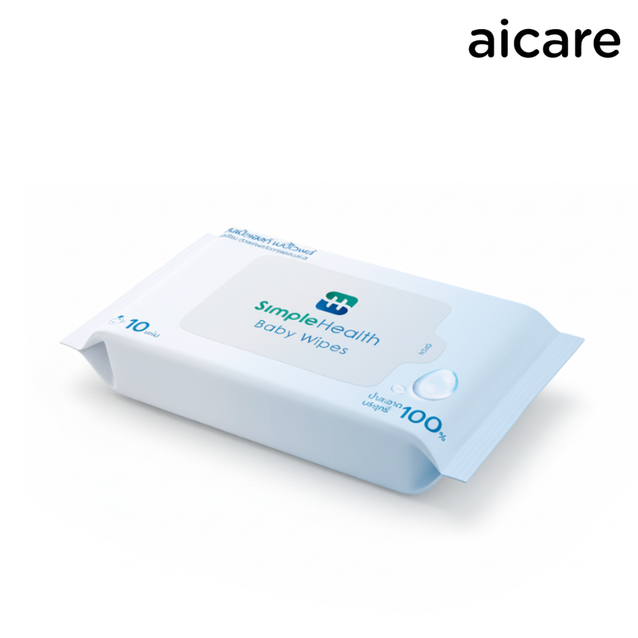 aicare ทิชชู่ เปียกพกพา ​​ทิชชู่ 10แผ่น/1ห่อ Baby Wipes เนื้อนุ่ม ไม่ขาดง่าย สำหรับผิวแพ้ง่าย