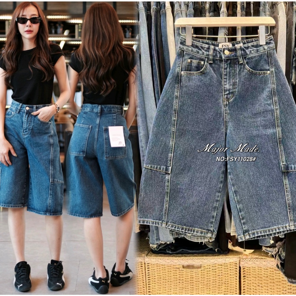 11028#  กางเกงยีนส์4ส่วน