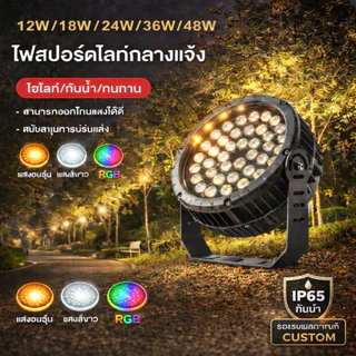 ไฟส่องต้นไม้ LED กลางแจ้ง แสงวอร์มไวท์ IP65 กันน้ำ สำหรับสวน