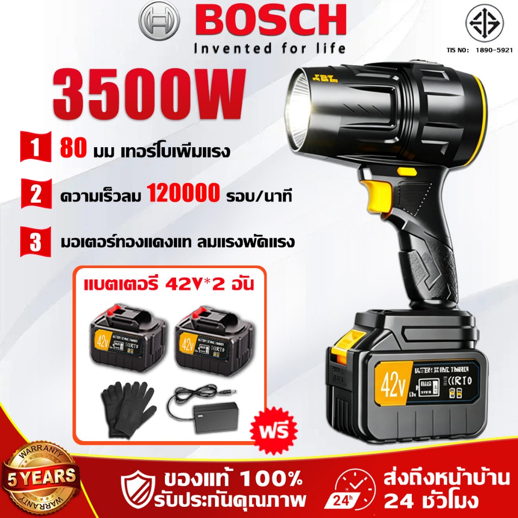 รับประกัน5ปี พัดลมเทอร์โบเจ็ทขนาดเล็ก 3500W แบตเตอรี่ลิเธียมแท้*2 ลมแรงพัดแรง พัดลมเทอร์โบเจ็ท เครื่องเป่าลมไร้สาย