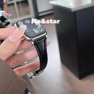 สายนาฬิกาหนัง หัวเข็มขัดแม่เหล็ก For iwatch Series 11, 10, 9, 8, 7,6, 5, 4 Ultra 3, iWatch 42 46 49 40 44 45 41mm แวน