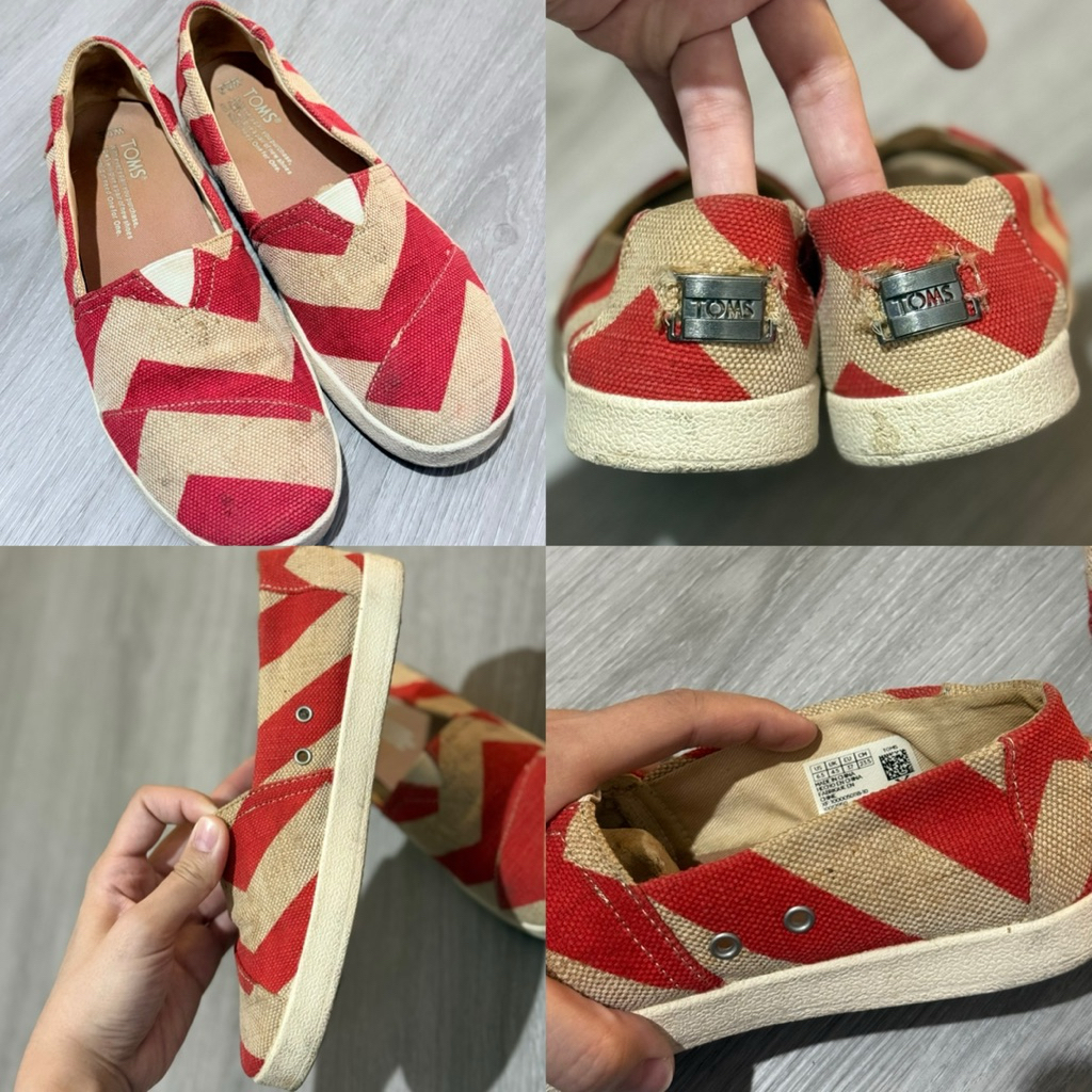 แท้‼️💯รองเท้า TOMS มีแถบสีแดง 👟