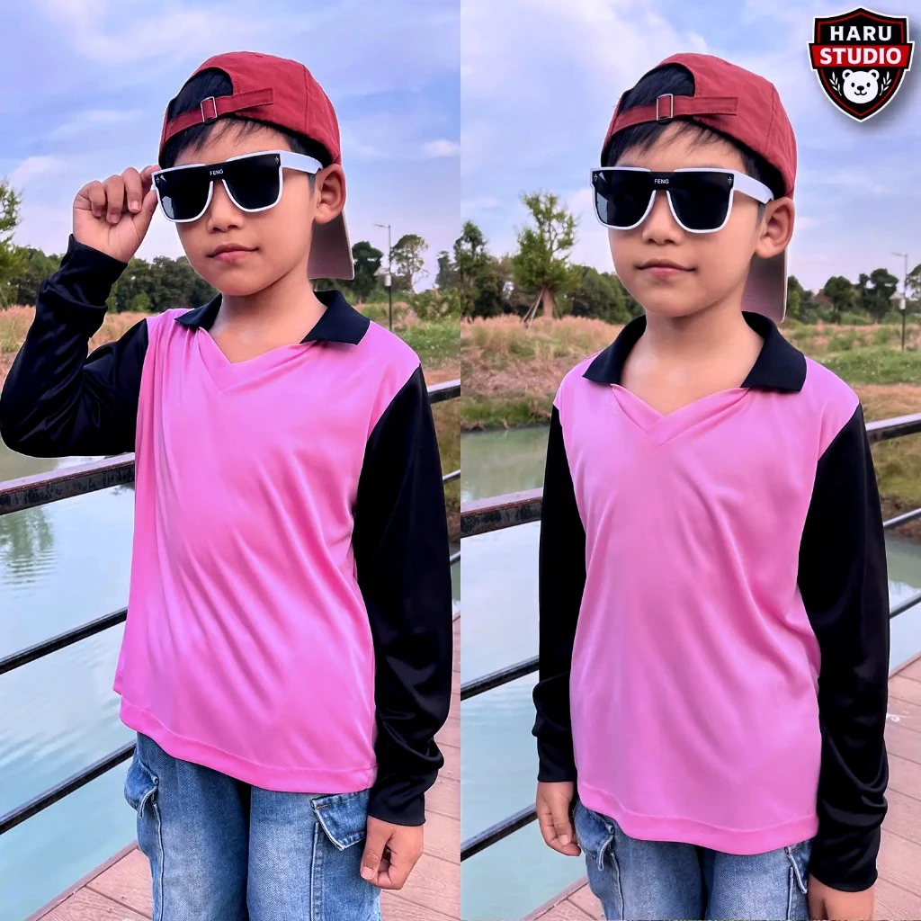 เสื้อปุ๋ยเด็ก แขนยาว คอปก แบรนด์ฮารุ ใส่ทำกิจกรรม ทำคอนเท้นท์ ไม่ซ้ำใคร กันร้อนกันแดด [ ส่งฟรี | จากโรงงานไทย ] thumbnail 4