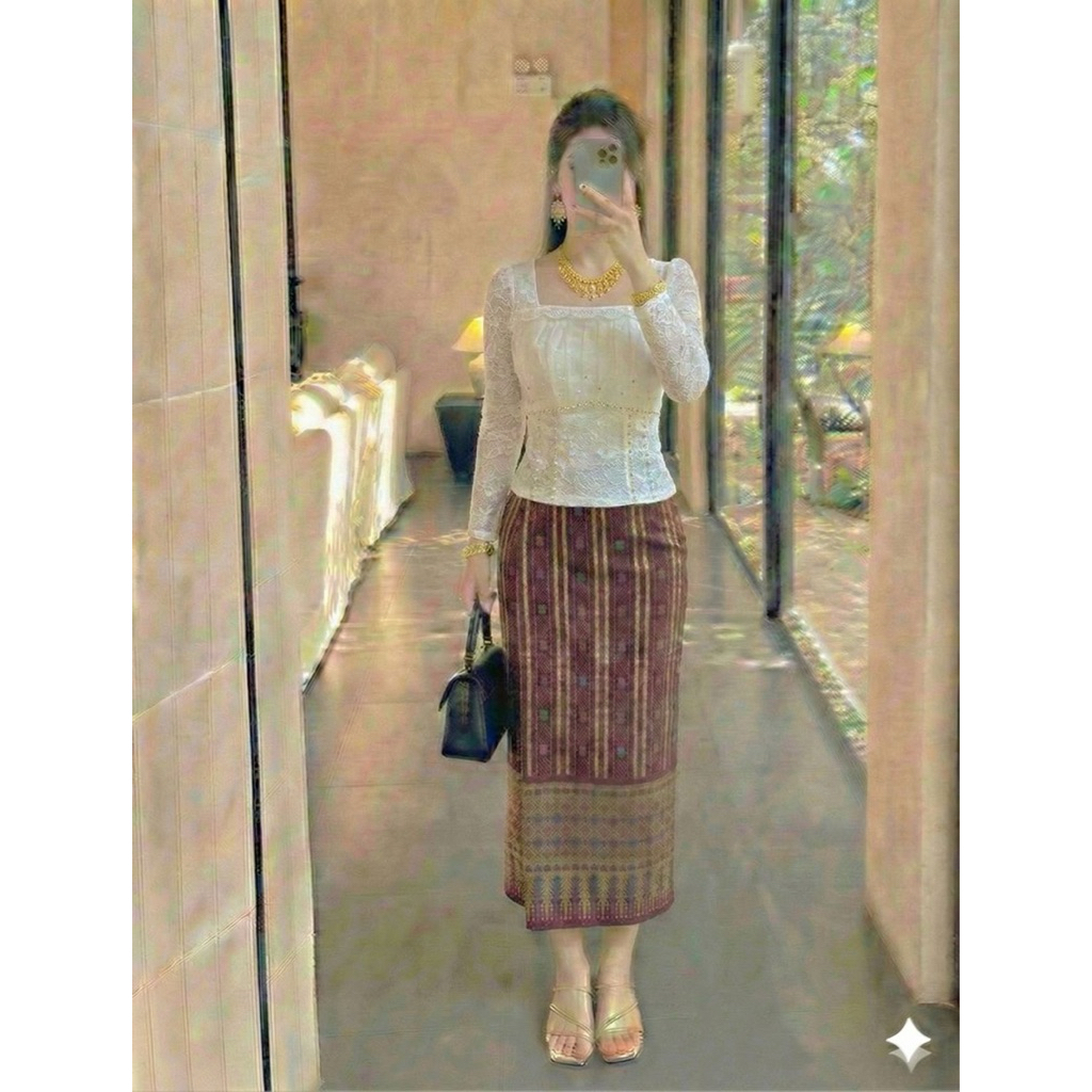 ผ้าลูกไม้มียกชงในตว เสื้อใส่ไปงานแต่งพร้อมจัดส่ง – โปรปัง