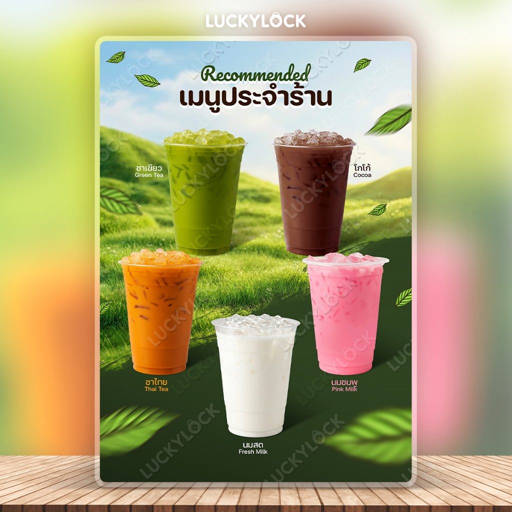ป้ายเมนูคละเครื่องดื่ม ป้ายโปสเตอร์สำหรับร้านค้าและคาเฟ่ เคลือบแข็งพร้อมใช้งาน รูปที่ 8