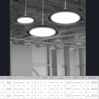 Lamptan โคมไฮเบย์ LED รุ่น NAVIA 100w 150w 200w Highbay UFO และ Airflow ไฟโกดัง คลังสินค้า รวม VAT