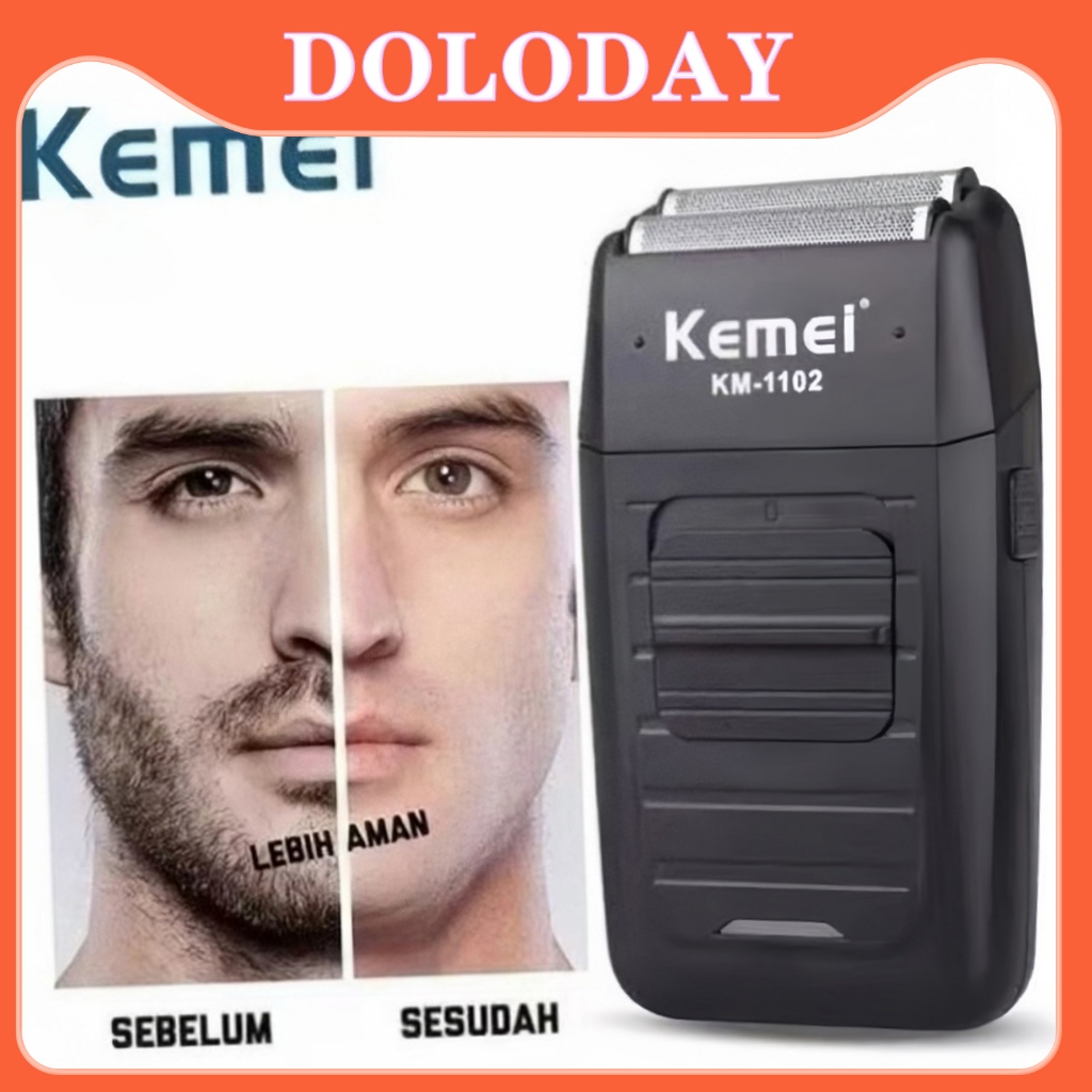 (พร้อมส่ง) Kemei KM-1102 แบบชาร์จไร้สาย เครื่องโกนหนวด ระบบตัดใบมีดคู่