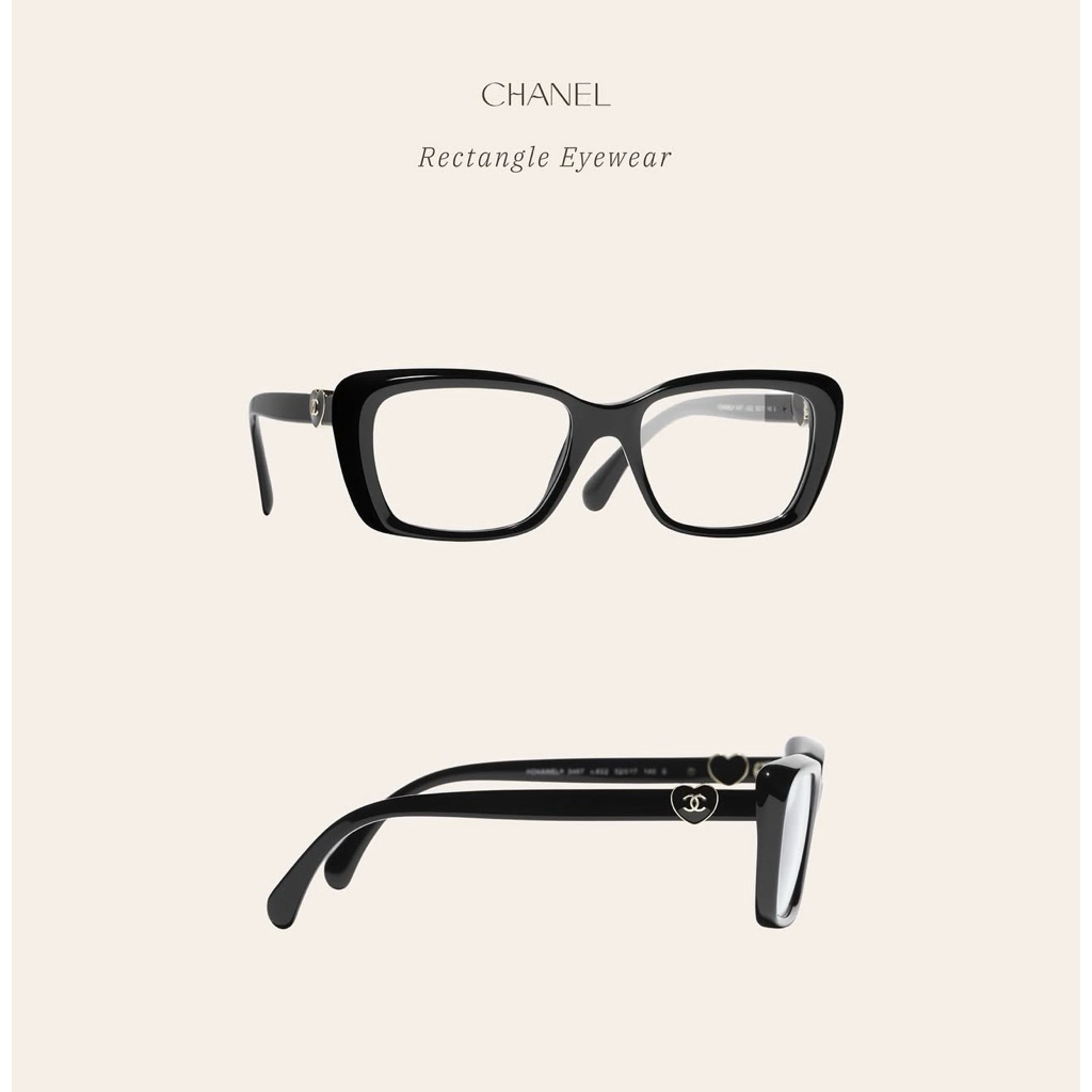 🔥พร้อมส่ง🔥New Chanel CH3467s Black หายากมากก ดิสคอนแล้วค่ะ ใส่แล้วน่าร๊ากก