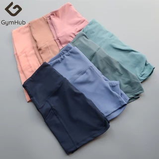 GymHub กางเกงขาสั้นกีฬาสตรี เนื้อผ้ายืดหยุ่น แห้งเร็ว เอวสูงยกกระชับสะโพกและหน้าท้อง สร้างทรงก้นสวยสำหรับโยคะ วิ่ง และฟิ