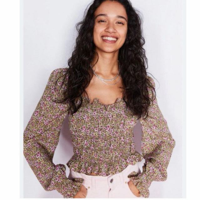 h&m floral crop top xs