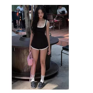 ชุดว่ายน้ำ วันพีชสปอร์ตผู้หญิง จั๊มสูทขาสั้น เปิดหลัง ใส่ว่ายน้ำ ใส่ออกกำลังกาย Outdoor | Ocean Mood