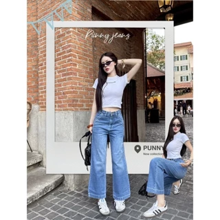 📌Punny jeansแบบใหม่มาแรงทรงกระบอกกลางออกแนวลิซ่าขาเต่อผ้าไม่ยืดเอวสูงผ้าดีพรีเมียมสุดๆเก็บทรงได้มั่นใจมากๆ
