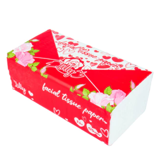 ยกลัง 10 หิ้ว 50 ห่อ กระดาษทิชชู่เช็ดหน้า Lilly 170แผ่น valentine's day หนา 2 ชั้น