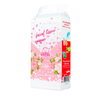 กระดาษทิชชูแขวนลิลลี่ Lilly valentine's day ยกลัง 4 แพ็ค 1,320 แผ่น