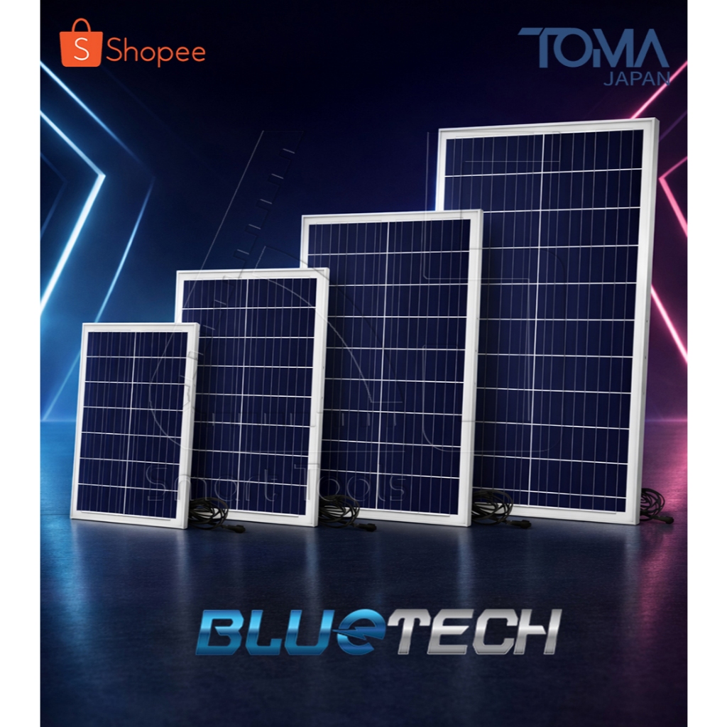 [ลดพิเศษ] BLUETECH แผงโซล่าเซลล์ 6V PolyCrystalline สายยาว พร้อมขาตั้ง สำหรับ ไฟโซล่าเซลล์ Solar Pan