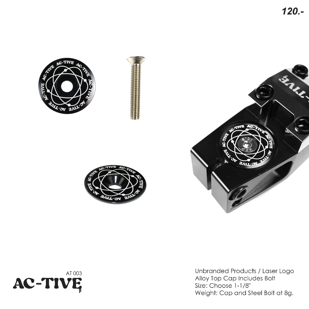 AT-003 : Stem Top Cap / Black / 120 B.