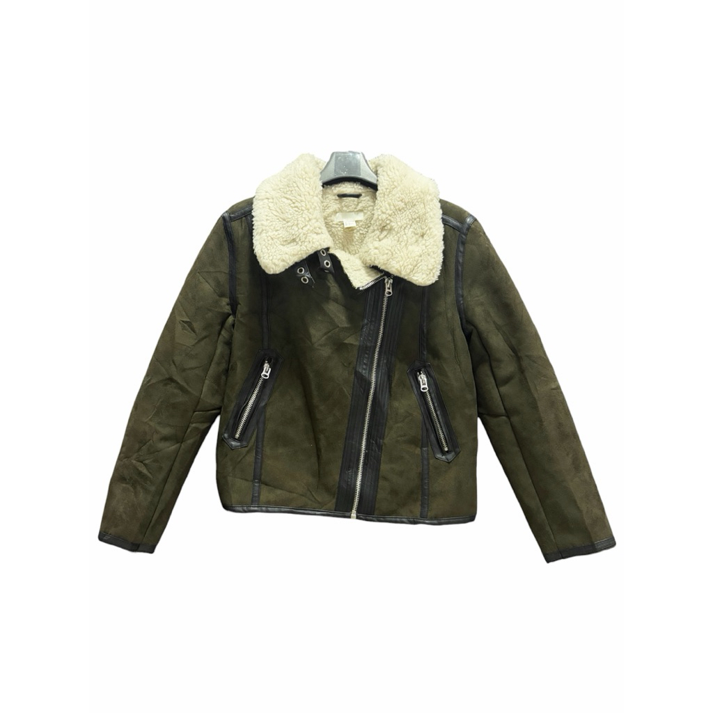 [เสื้อแจ็คเก็ต]🔥H&M Pile-lined Biker Jacket (Size M)🔥
