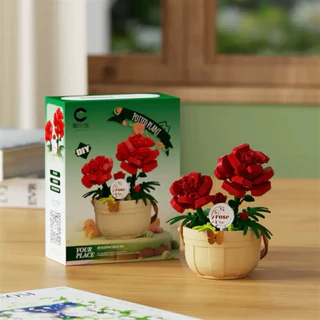 พร้อมส่งในไทย 🚚 ตัวต่อนาโนดอกไม้ กระถางดอกไม้จิ๋ว ของแต่งโต๊ะ DIY Flower - Mini Potted Plant Puzzle Building Blocks