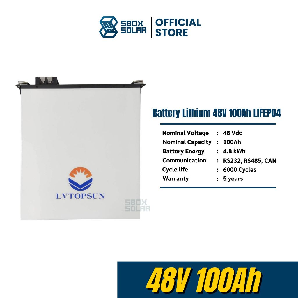 Lithium Battery 48v 100ah ยี่ห้อ LVTopsun รับประกันศูนย์ไทย 5 ปี