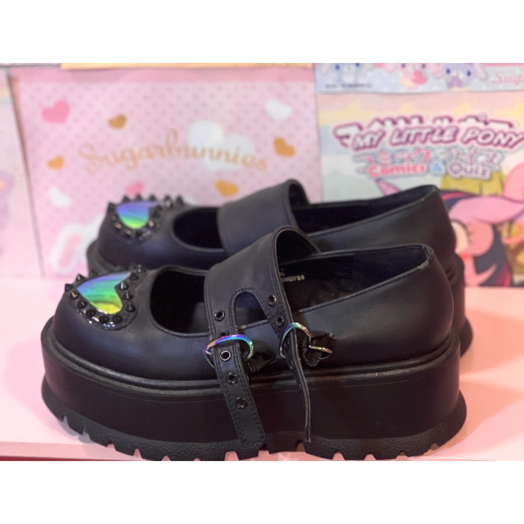 🕷️ Demonia Cult Slacker 25 Vegan Leather Size 36 Platform Shoes Goth Gothic Punk Harajuku Kawaii Gru