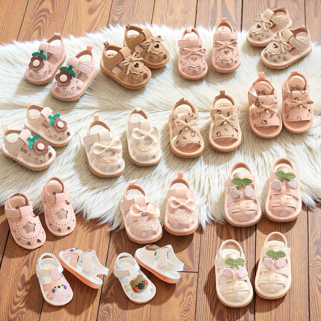 –พร้อมส่งจ้าไทยส่งด่วนได้เลย– รองเท้าเด็กหัดเดินมีเสียง วัสดุเป็นหนังนิ่มๆหุ้มส้นพร้อมพื้นยางกันลื่นค่ะ