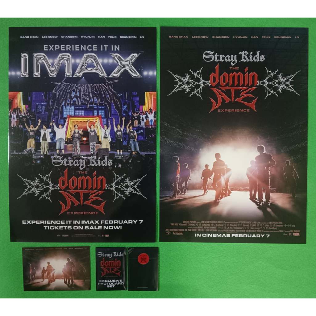 Stray Kids The domin ATE Experience In CINEMAS โปสเตอร์ IMAX ขนาด 13x19นิ้ว โปสการ์ด และโฟโต้การ์ดทั้ง8ลาย หายาก น่าสะสม