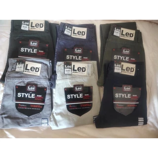 Led Men's Straight-Leg Jeans with Zipper, Non-Stretch Fabric, Beautiful Shape, Led Label, Long Pants, Jeans.