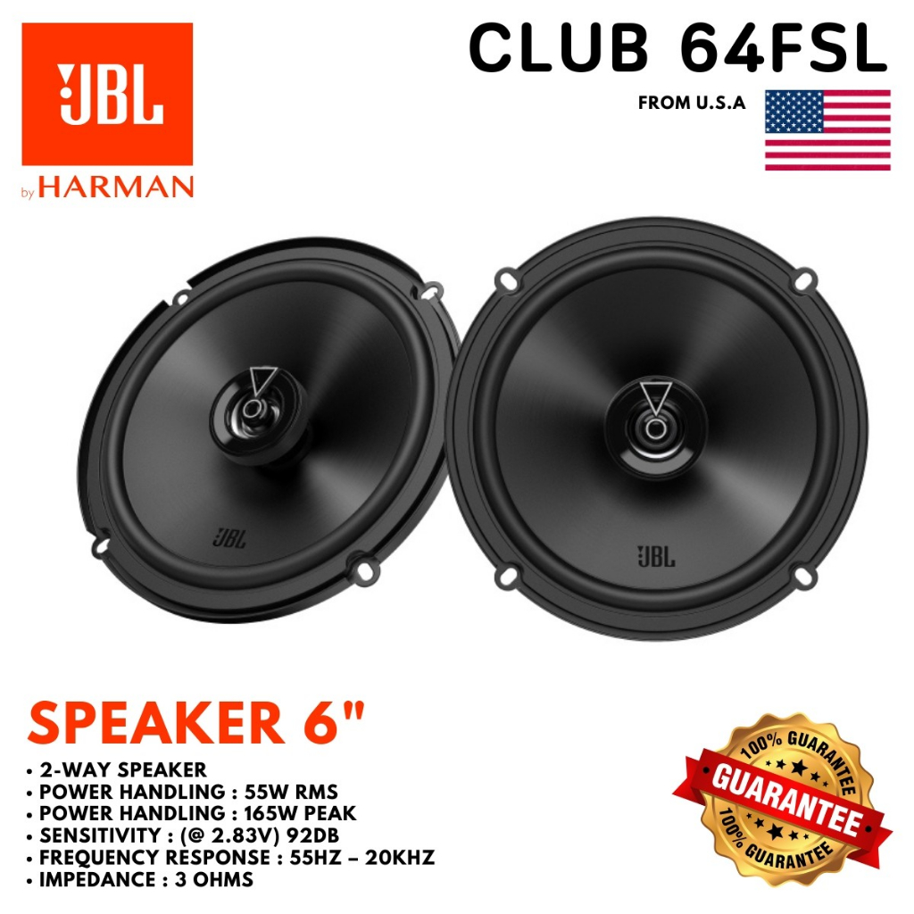 เสียงครบ เข้าถึงทุกอารมณ์ในการฟังเพลง!! ลำโพสียงครบ JBL CLUB 64FSL แกนร่วม 2 ทาง เสียงชัดทุกมิติ
