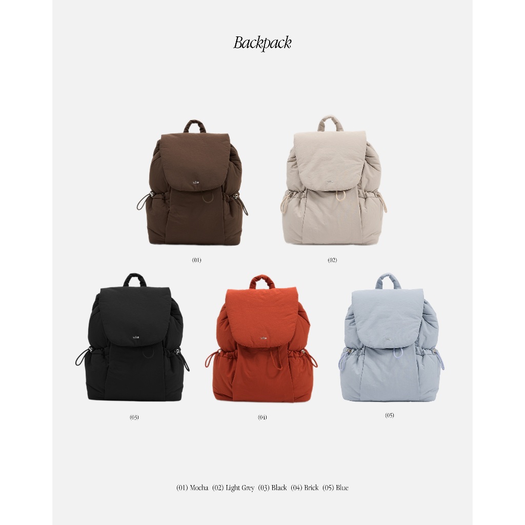 WHISPERWHITE - PUFFER BACKPACK กระเป๋าเป้ผ้าไนลอนบุนุ่ม