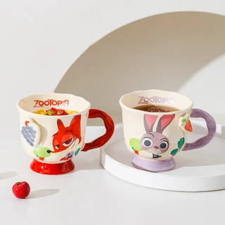 【ของแท้】ซูโตรเปีย Zootopia แก้วเซรามิก 380ml 🦊🐰 จูดี้/นิค ลายน่ารัก พร้อมกล่องสวย ใช้เองหรือให้เป็นของขวัญ ของขวัญสำหรับ