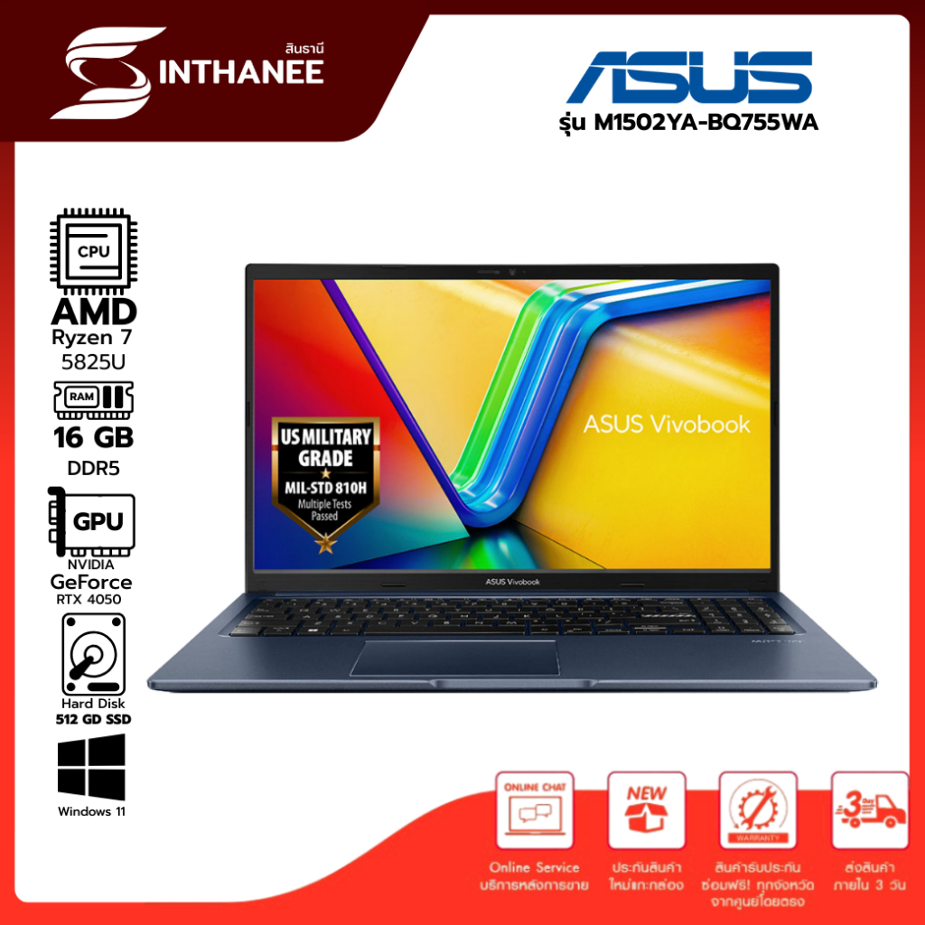 โน๊ตบุ๊ค Asus Vivobook 15 รุ่น M1502YA-BQ755WA