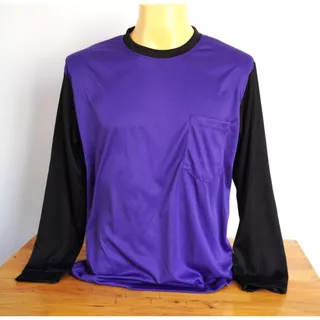 เสื้อคนงานแขนยาวคอกลม แขนดำ ผ้าไมโครโพลีเอสเตอร์ รอบอก 42-46 นิ้ว เสื้อทีม ยูนิฟอร์ม Suncolor