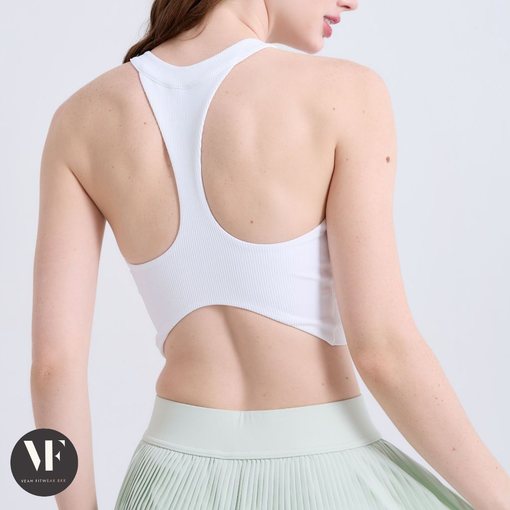 VF- Alice Bra: Sportbra (สปอร์ตบรา) ชุดออกกำลังกายผู้หญิง โยคะ พิลาทิส มีซิปรูดด้านหน้า ด้านหลังเว้าตัวยู บราในตัว - รูปที่ 4