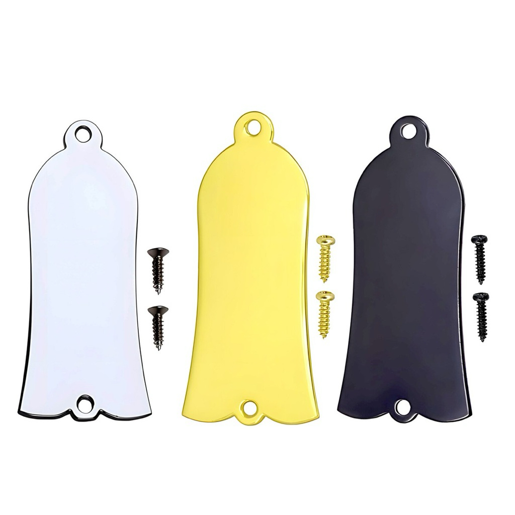 Bell Style Guitar Truss Rod Cover 3Holes Metal Truss Rod Cover with Screws