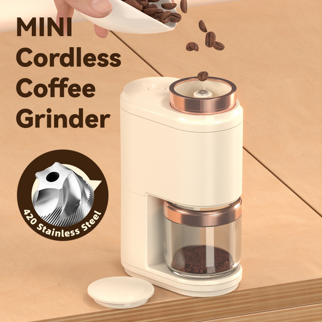 เครื่องบดกาแฟไฟฟ้าพกพา Portable Coffee Grinder Rechargeable Cordless Coffee Bean Grinder for Espresso/Drip/Cold Brew