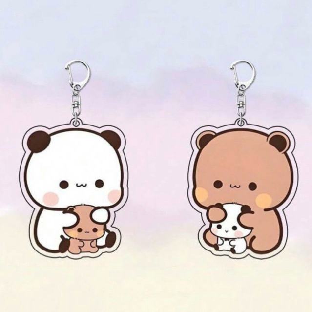 พร้อมส่งจากไทย ~ พวงกุญแจหมีคู่รัก Bubu & Dudu ~ Keychain เซ็ตละ 2 ชิ้น