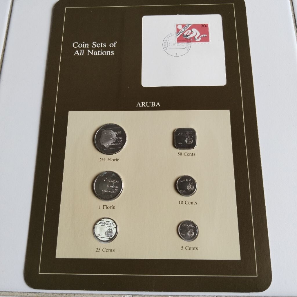Aruba (อรูบา) แสตมป์และเหรียญ ปี 1986 ไม่ผ่านใช้