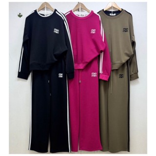 ชุดเซท 2 ชิ้น (มี 2 แบบ หลายสี) Be Chic เสื้อโอเวอร์ไซส์ + ก…