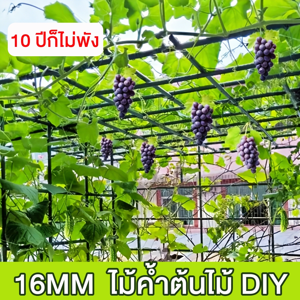 【10 ปีก็ไม่พัง】ไม้ค้ำต้นไม้ DIY โครงปลูกผัก ความสูง180 cm. หนา16มม. เหล็กเคลือบพลาส ค้างผักซุ้มไม้ เสาไม้เลื้อย โครงปลู