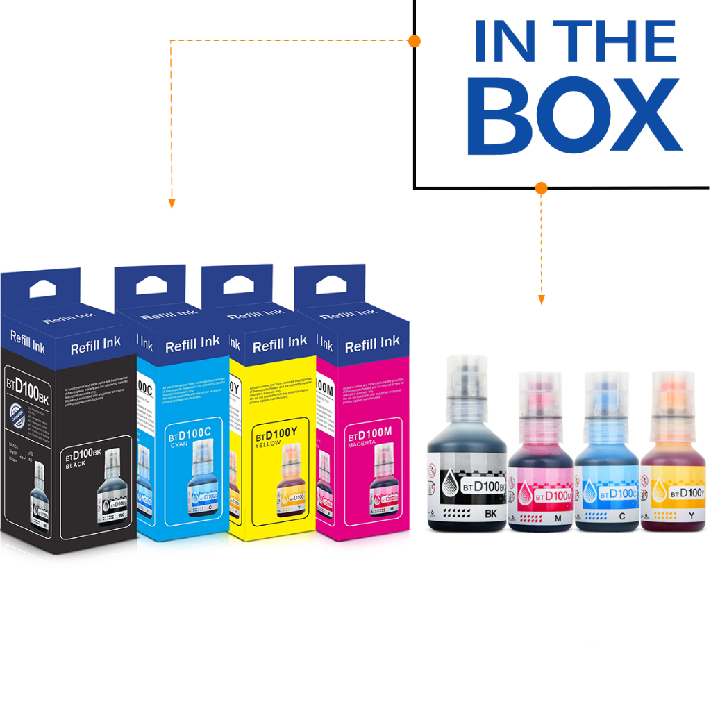 หมึก Brother BTD100BK สีดำ BT100 Inks Toners DCP-T430W T530DW T536DW T830DW 730DW T230 T236 T436W MF