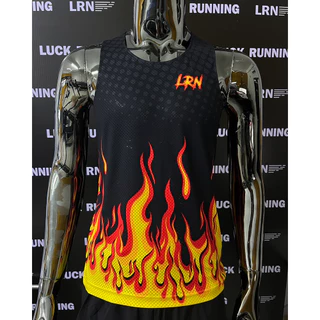 เสื้อวิ่งพิมพ์ลาย LRN เสื้อวิ่ง เนื้อผ้า Super Air Flow สำหรับวิ่งมาราธอน ออกำลังกาย (SF24)
