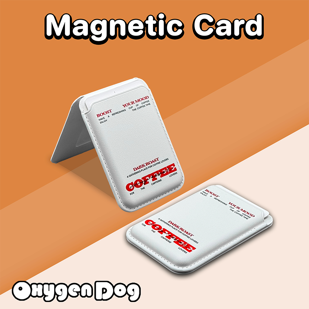 Oxygendog Wallet Magnetic สกีนลาย TT ซองใส่บัตรแบบหนัง ตั้งพับเก็บได้ สำหรับเคสมือถือที่เป็นแม่เหล็ก รูปที่ 3