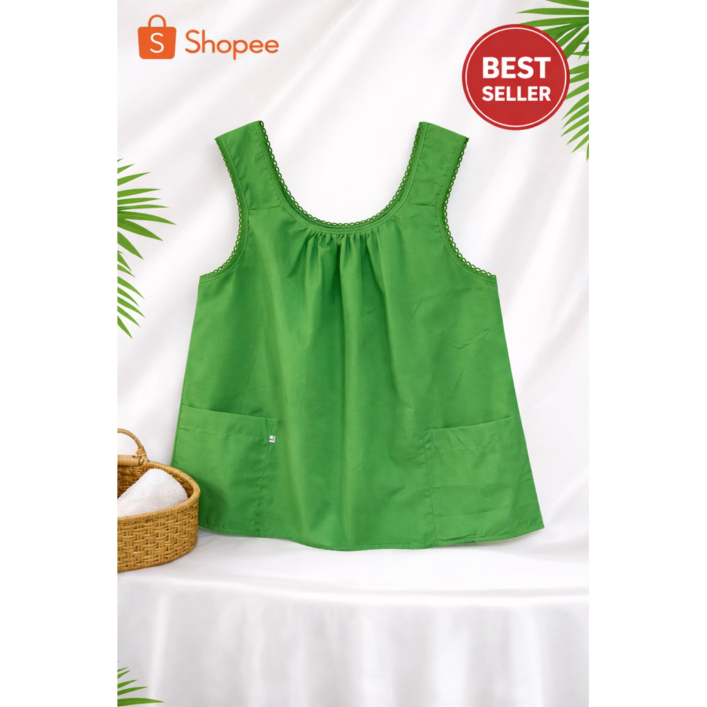 เสื้อคอกระเช้าราคาถูก ผ้าโทเลแท้100% ใส่สบาย size M
