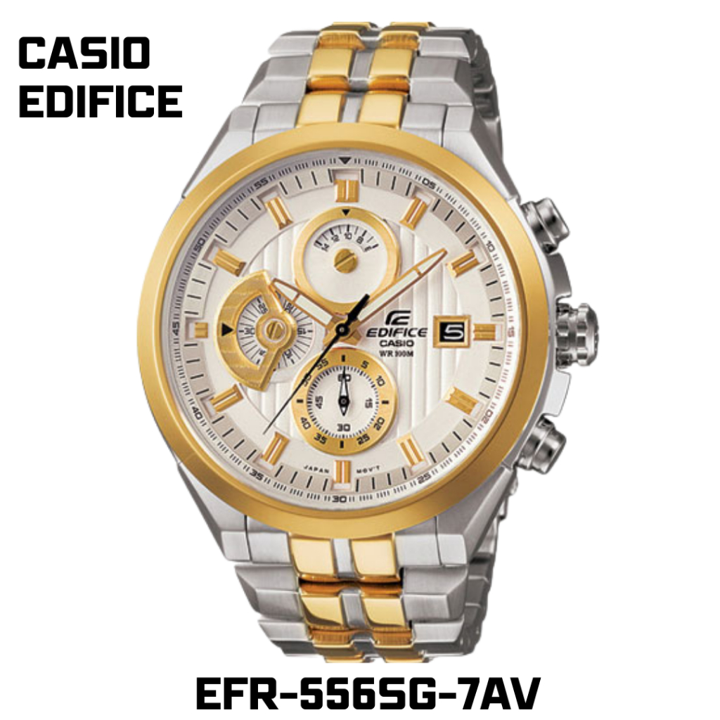 นาฬิกาโครโนกราฟ EFR-556SG-7A สายสเตนเลสสตีลสีเงิน ดีไซน์สปอร์ต พร้อมส่ง