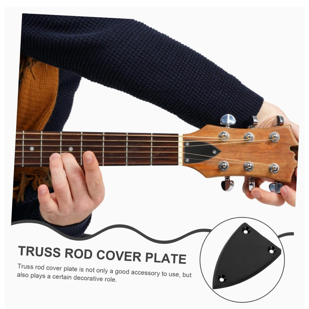 ฝาปิดเหล็กดามคอ (Truss Rod Cover) ของกีตาร์ไฟฟ้าและเบส ซึ่งทำหน้าที่ปิดช่องสำหรับปรับจูนความโก่งของคอกีตาร์ (Truss Rod)